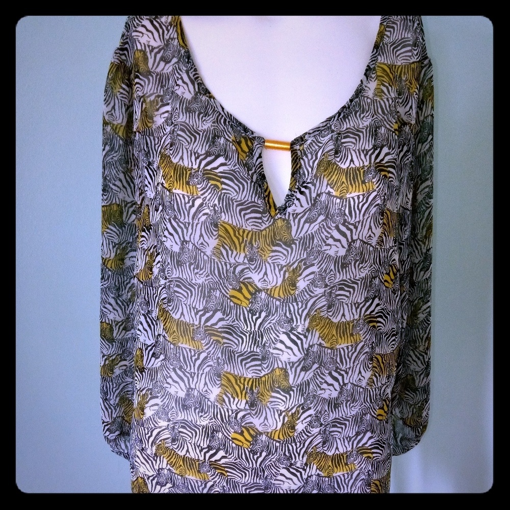 Banana Republic Sheer Zebra Print